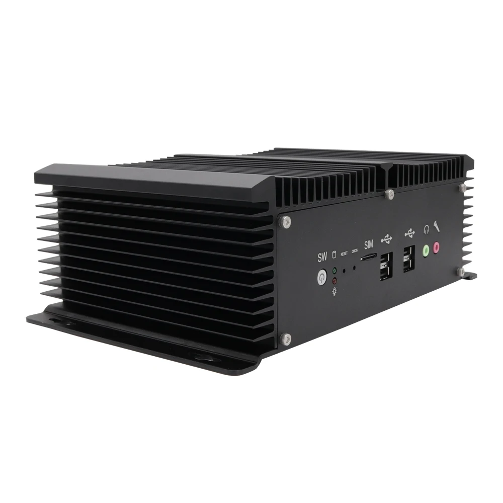 Mini ordenador Industrial sin ventilador, 8550U i7, i5 8250U, 2 x Lan, 2 x RS422, 485 COM, Win10, 8 x USB, HD, VGA integrado, Pc de escritorio Industrial