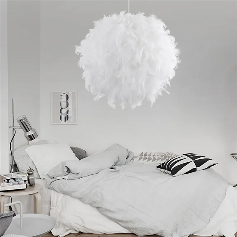 

Pendant Ceiling Lamp Feather Romantic Dreamy Ceiling Droplight Bedroom Living Girls Kids Room Decoration Chandelier Hanging Lamp