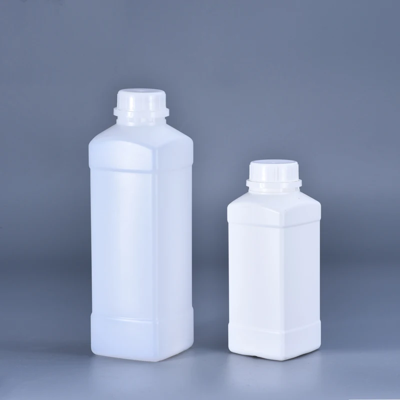 500Ml 1000Ml Plastic Vierkante Fles Met Smalle Mond Voor Vloeibare Verf Cosmetische Hervulbare Container 1Pcs