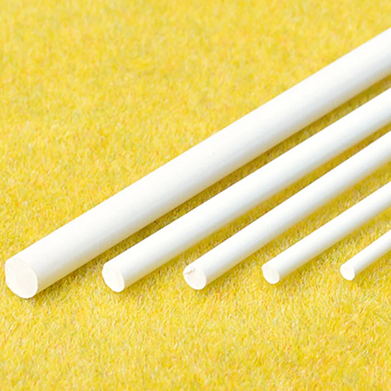 10pcs ABS Round Solid Bar Plastic White Welding Rods DIY House Sand Table Model Building Making / Direct 0.5mm-8mm length 25 cm