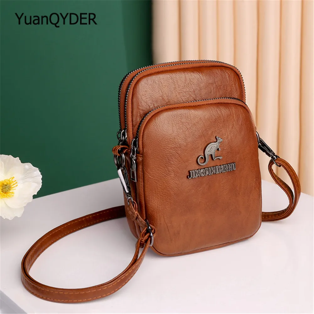 

Luxury Designer Mini Ladies Shoulder Bag Solid Color Design High-quality Leather Women Messenger Bags Mobile Phone Bag Sac Femme