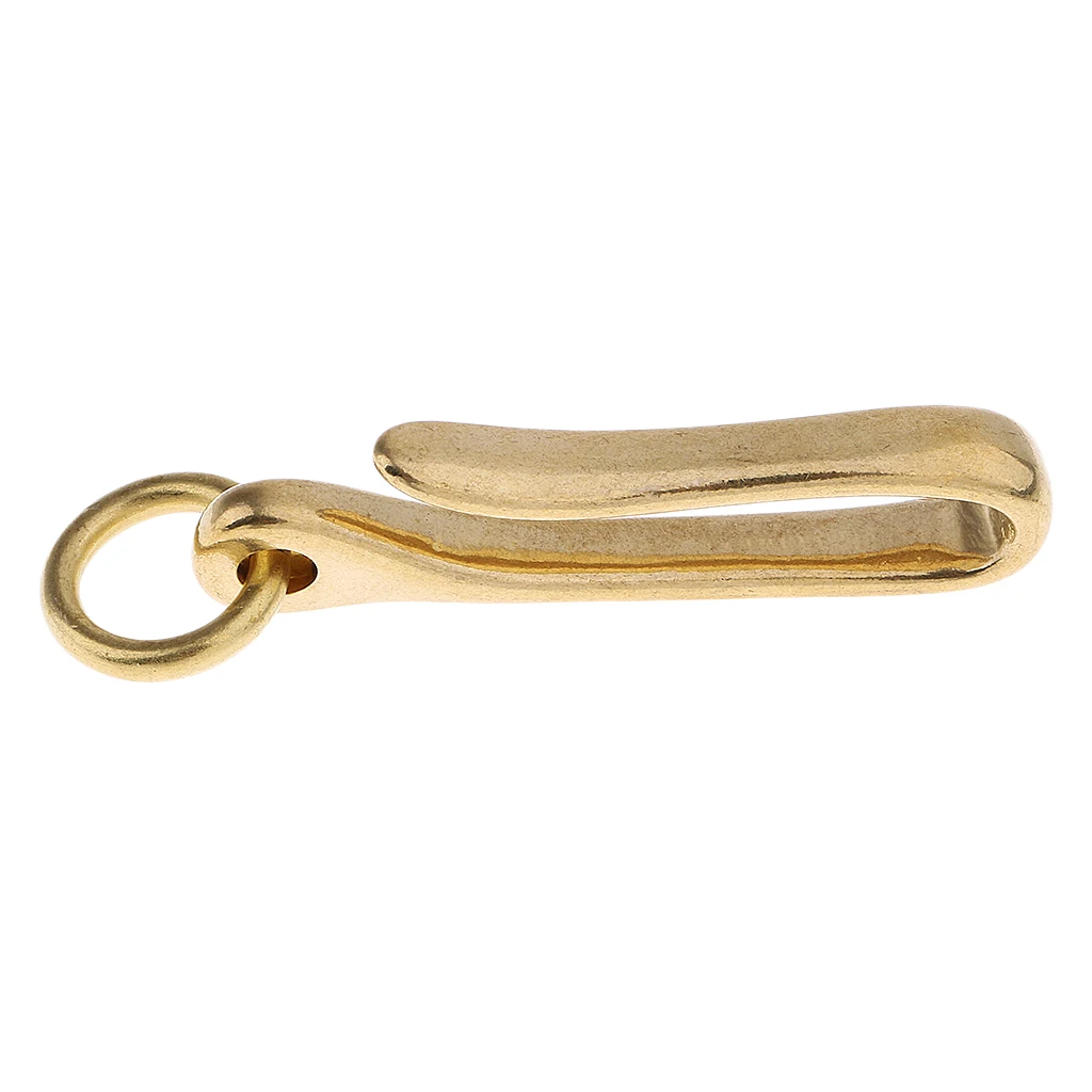 3 Different Sizes Solid Brass Keychain Key Ring Belt U Hook Wallet Chain Fob brass  Clip Key Chains