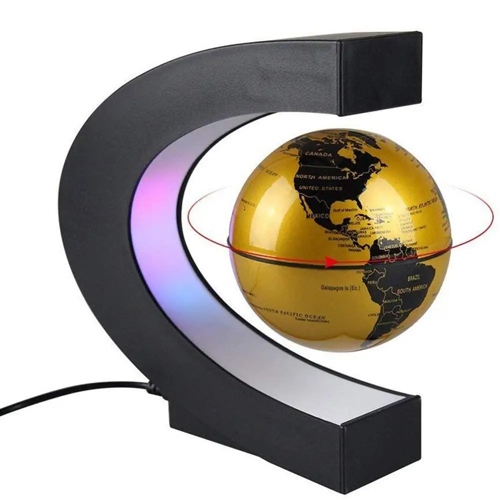 

Children's Toys Shape Magnetic Levitation Floating Globe World Map LED Light School Teaching Equipment Office Desk Decoration