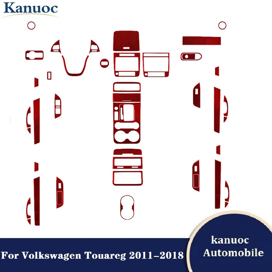 

Carbon Fiber Red Stickers Various Parts For Volkswagen VW Touareg 2011-2018 Car Interior Decorative Accessories