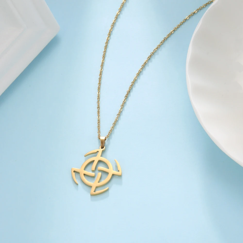 Cazador Hollow Swastika Pendant Necklace Kolovrat Symbol Stainless Steel Necklaces For Women Men Vintage Jewelry Wholesale 2024