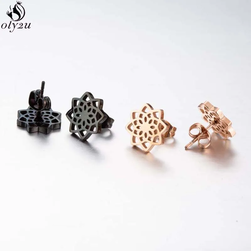 New Fashion Cat Mouse Studs Earrings Small Stainless Steel Mandala Butterfly Music Earings Game Controller Ear Piercing Jewelry