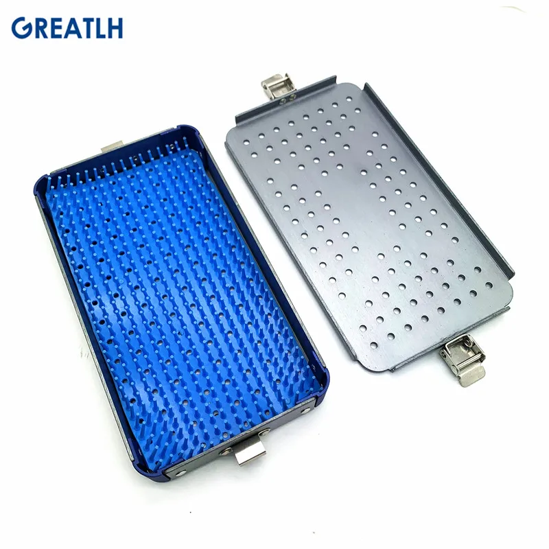 Sterilization Case Aluminium Autoclavable Tray With Silicone Mat Surgical Instrument Single Layer Instruments Surgery Aluminium