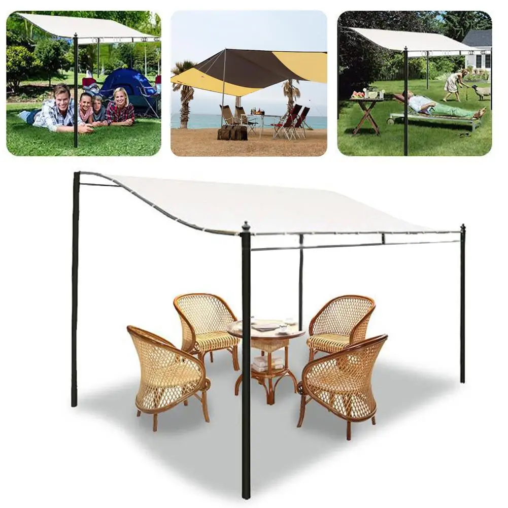 Canvas Waterproof Tent Roof Outdoor Garden Beach Camping Patio Pool Pergola Winds Replacement Canopy Top Cover Anti-UV Parasol