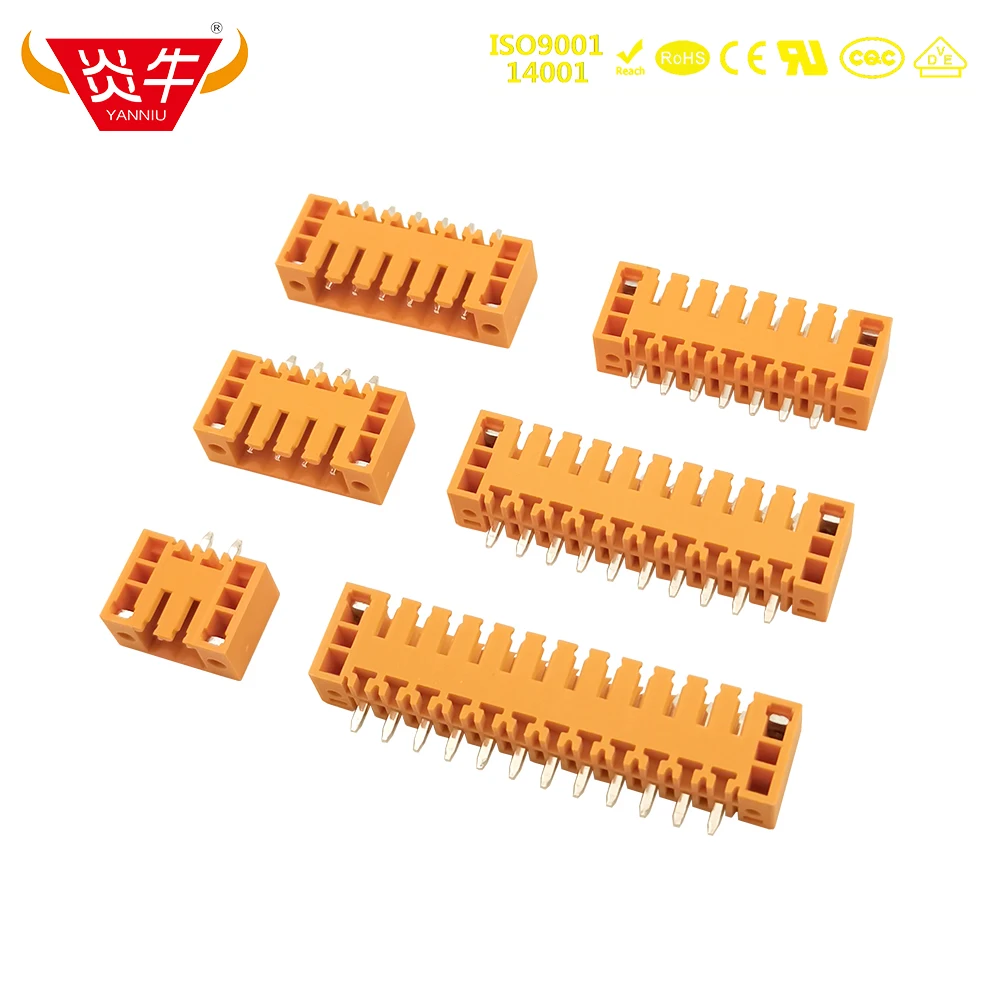 50Pcs WEIDMULLER  3.5mm SL 3.50/180F KF2EDGJVM2P ~12P ORANGE PCB CONNECTOR PLUG-IN TERMINAL BlOCKS PHOENIX CONTACT DEGSON YANNIU