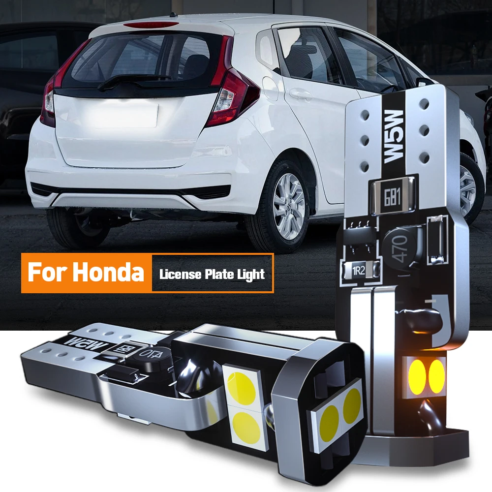 

2pcs LED License Plate Light Bulb W5W T10 For Honda Accord Civic 6 7 8 9 CR-V 1 2 3 4 Fit Jazz CR-Z Insight HR-V Pilot Odyssey