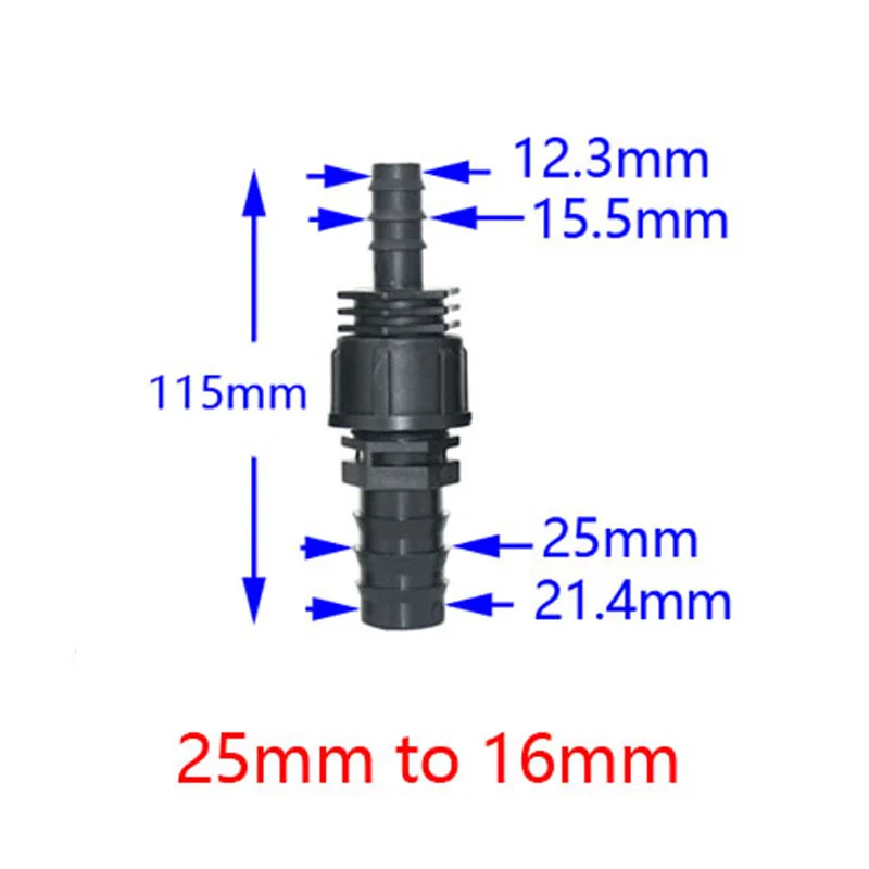 プラスチック製の灌漑ホース,ストレートボディコネクタ,1インチから1/2〜3/4 pe,25mm〜16mm,20mm,コネクタ