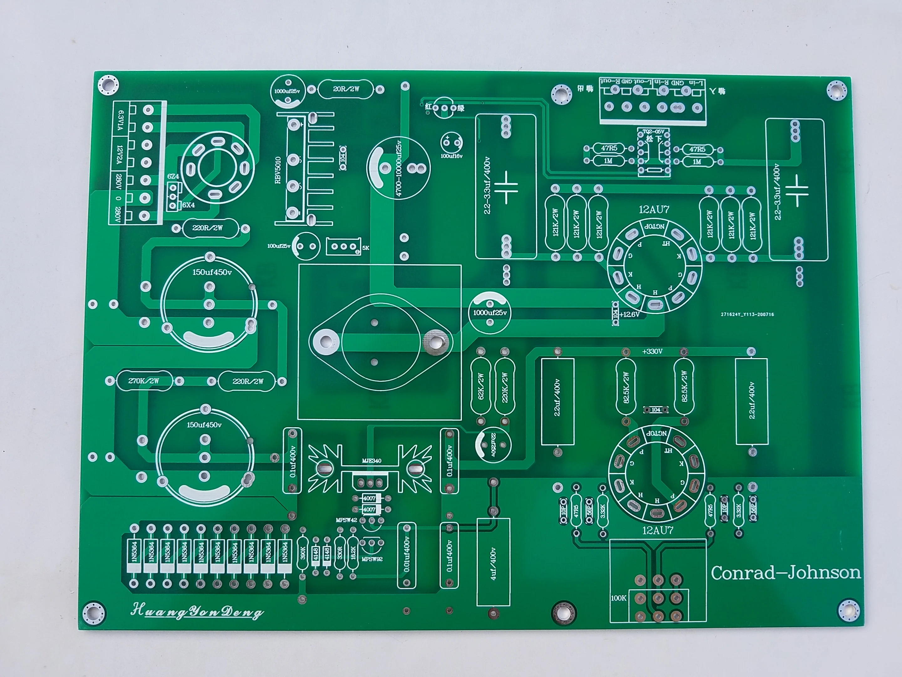 New US Conrad-Johnson PV12L hifi dual channel tube Preamplifier PCB Board