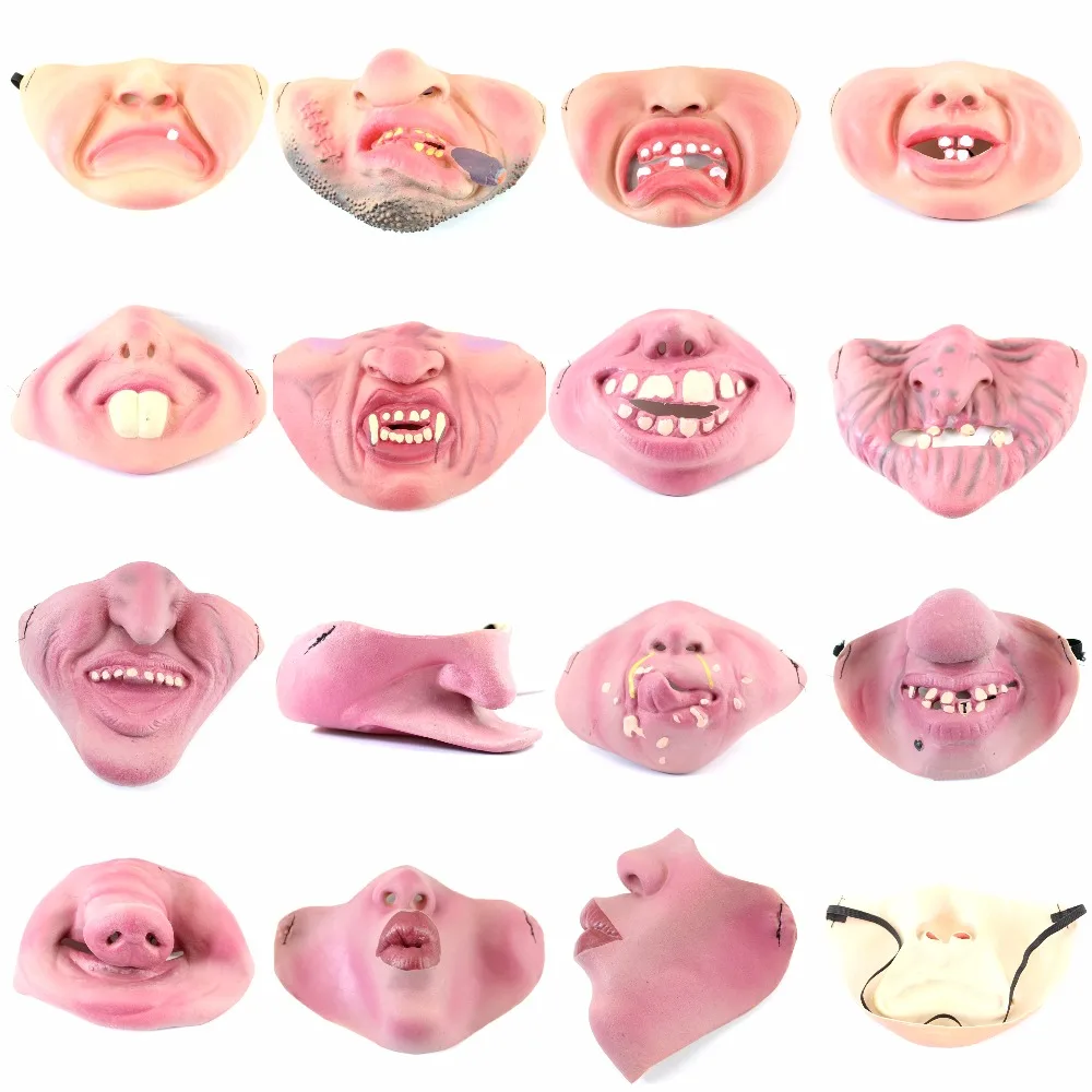1PC wielokrotnego użytku Horror maski na Halloween lateksowe śmieszne dorosłych maski na maskaradę Cosplay Masque weneckie kostiumy karnawałowe półmaska