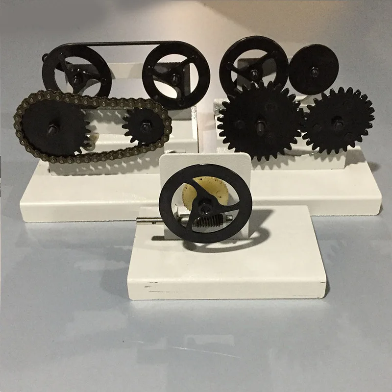 

Mechanical transmission model including gears, belts, sprocket and worm gears, friction wheels, teaching equipment