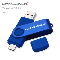 Wansenda การ์ดหน่วยความจำ USB แฟลชไดรฟ์512GB 256GB USB 3.0ไดรฟ์ปากกา128GB Cle USB Stick สำหรับ Type C android/PC 64GB Pendrive 32GB Memoria USB