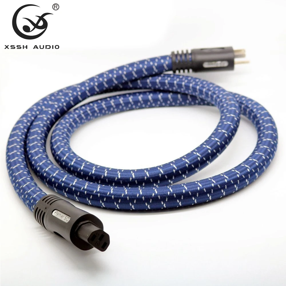 Hi-End XSSH Hifi OEM DIY Audio OFC PCOCC Pure Copper AC US IEC plug Power Cable Cord Wire for Amplifier CD Player Home Theater