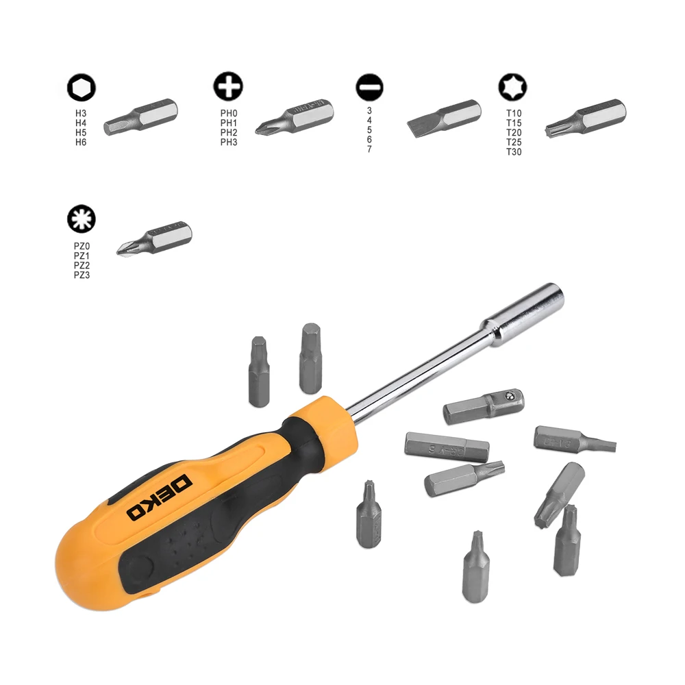 DEKO 62 Pcs Professional Car Repair Tool Set Auto Ratchet Spanner Screwdriver Socket Mechanics Tools Kit W/ Blow-Molding Box