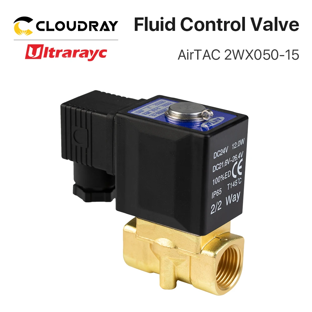 

AirTAC Pneumatic Two-way Fluid Control Valve Water Valve Solenoid Valve 2WX050-15B 3.0Mpa for Fiber Cutting Machine Gas System