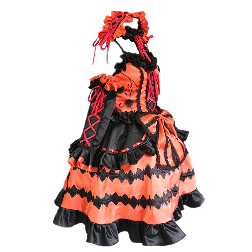 New Arrival Date A Live Cosplay Costume Tokisaki Kurumi Long Party Dress Costume for Women Halloween Carnival Custom Made