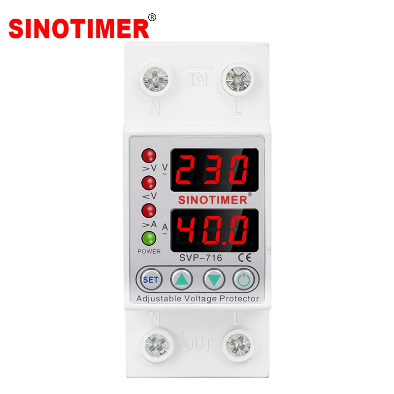 Interruttore automatico LCD a doppio Display controllo relè di tensione regolabile su protezione da sottotensione 220V 63A 40A regolazione