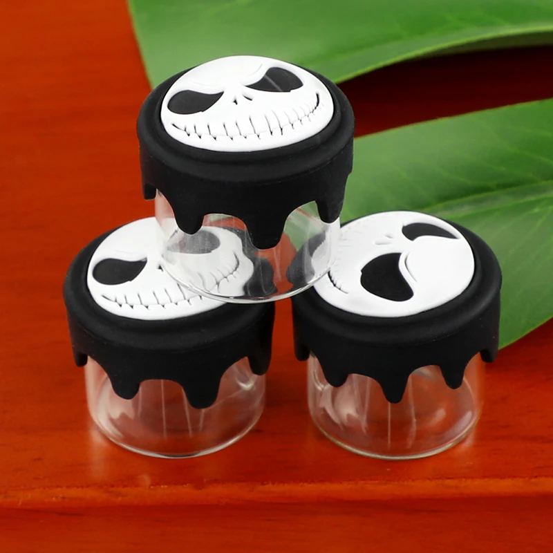 Novel 3Pcs 6ml Silicone Glass Container for Mini Concentrate Jars Storage