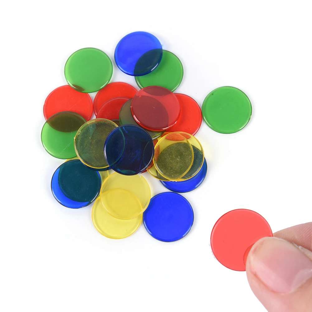 Lot de 100 marqueurs de jetons de jeu, 1.5cm, 4 couleurs, haute qualité, aléatoire