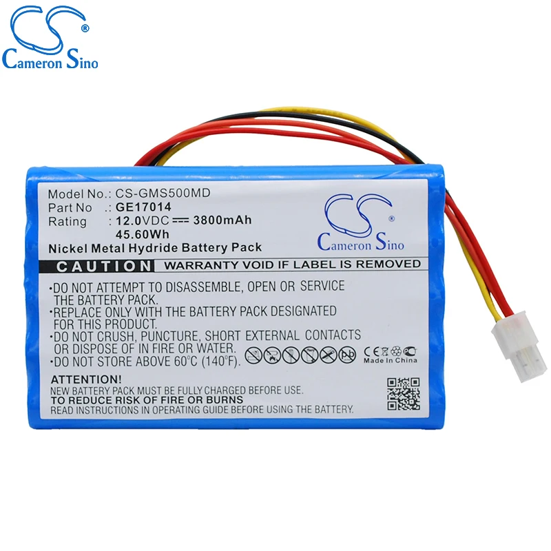 Camera onsino bateria para ge datex-ohmeda s5cam, serve para ge 10hr4/3au 17014 amed2002 bateria de substituição médica 3800mah/45,60wh azul