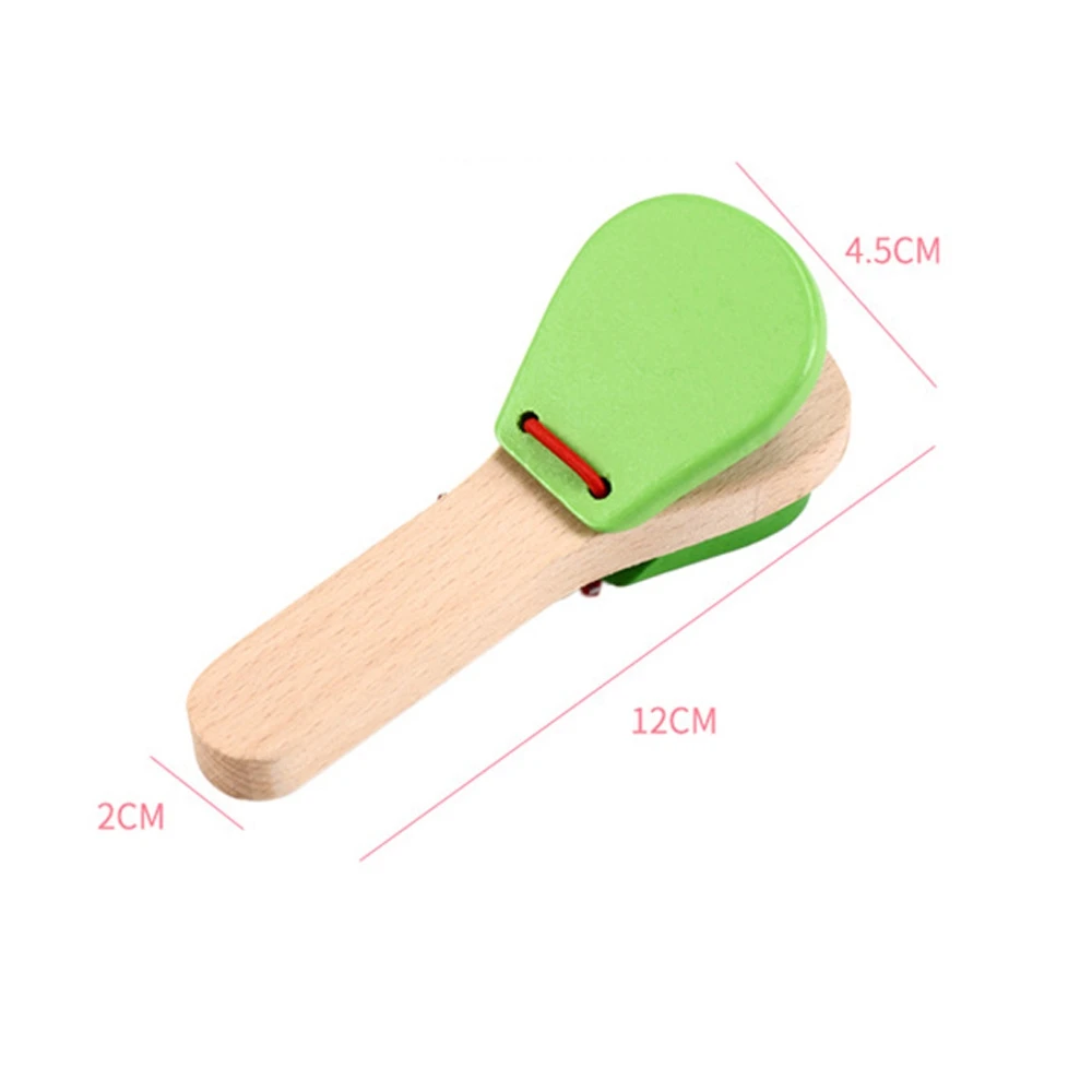 1PC manico a percussione in legno battendo Castanets Board per strumento musicale per bambini giocattoli per l'apprendimento educativo precoce in età prescolare