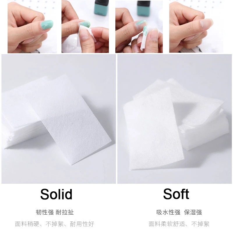 1 Pack Solid Soft Nail Polish Remover Tools Manicure Nail Polish Soak Off Remover Pads Lint-Free Wipes 100% Cotton Napkins Wraps