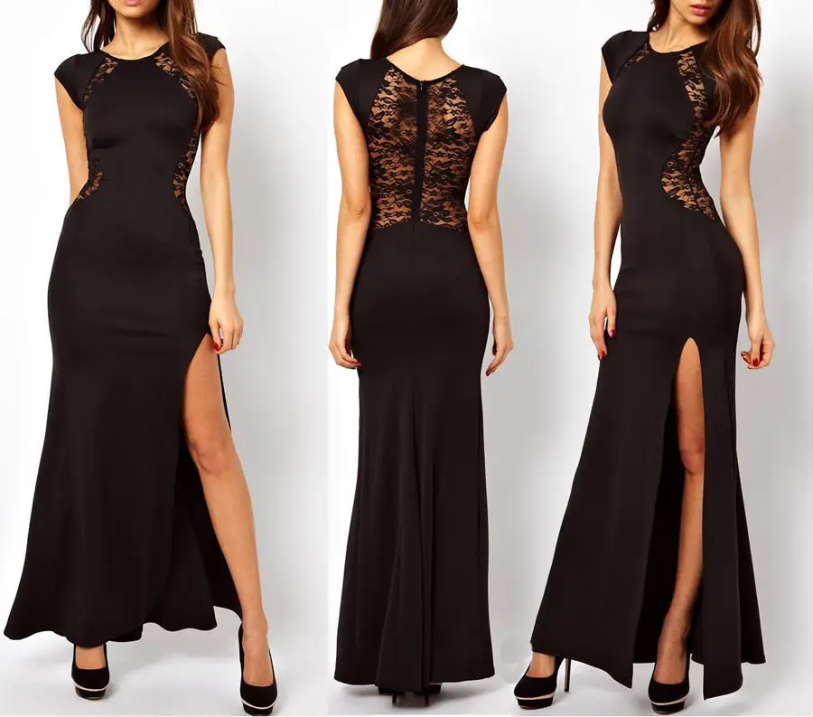 Vestido de fiesta elegante de encaje para madre de la novia, traje sexy de fiesta, informal, novedad de 2018