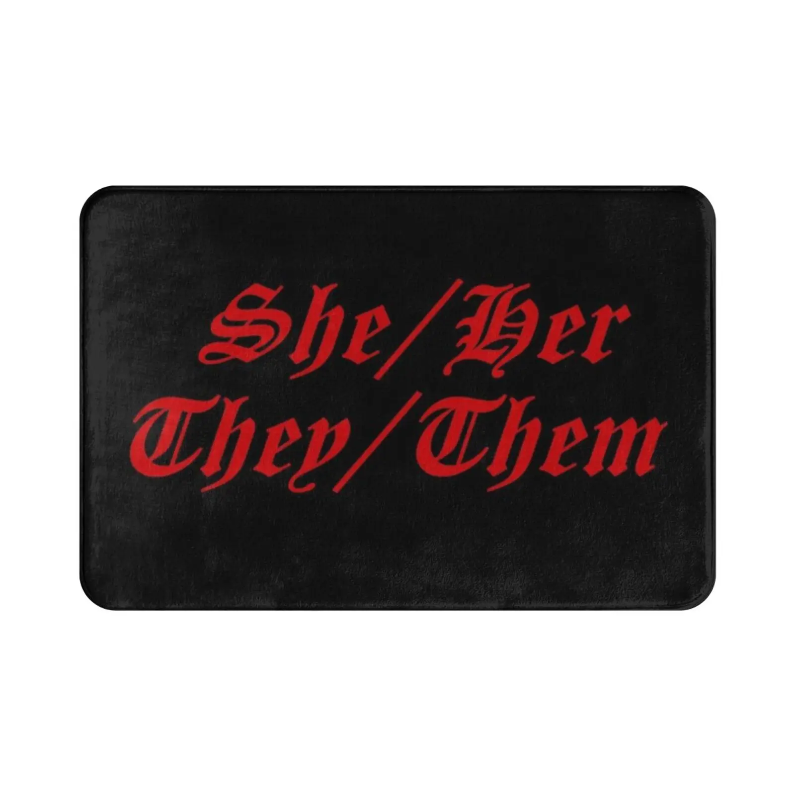 She / Her / They / Them Carpet Mat Rug Cushion Soft Non-Slip She Her Them Pronouns Goth Grunge Punk