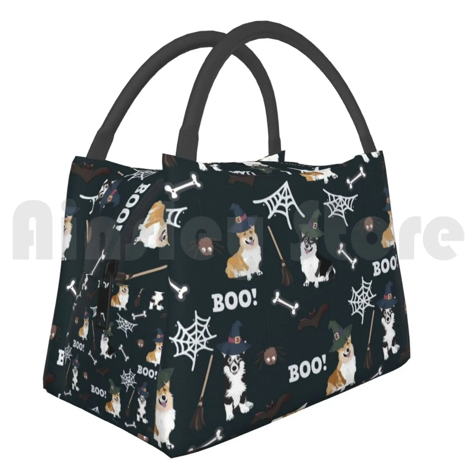 

Portable Insulation Bag Corgis Celebrate Halloween-Booooo Corgi Halloween Cute Puppy Pet Animal Dog