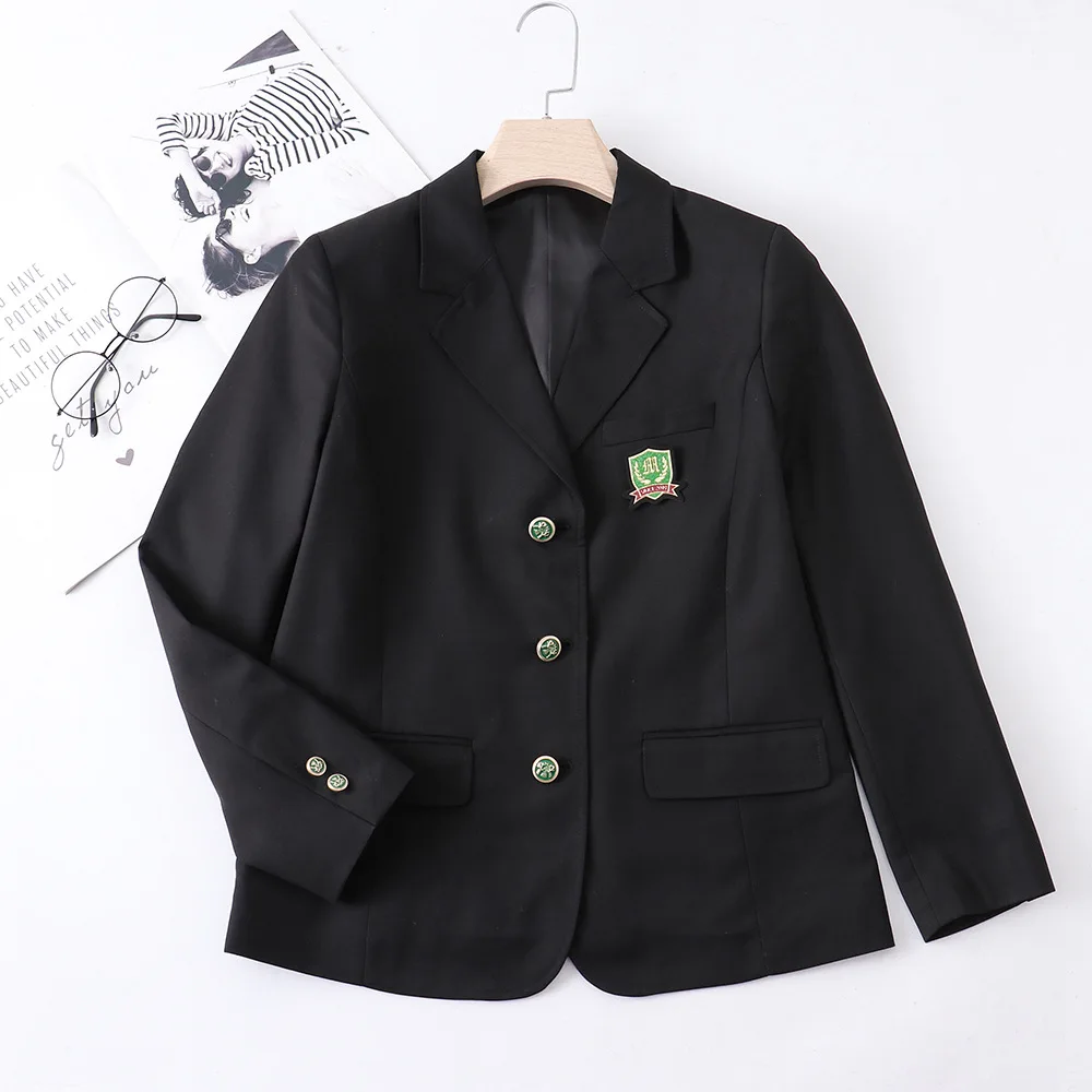 Primavera outono formal blazers japonês estilo preppy das mulheres dos homens manga comprida bolso terno jaquetas casaco de alta escola dk jk uniformes