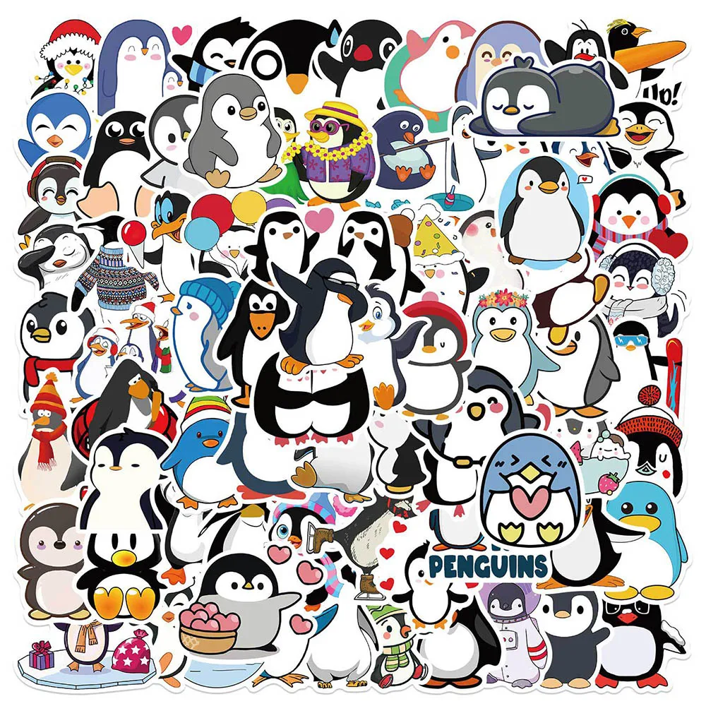 10/30/50/100PCS Cute Penguin Cartoon Graffiti Stickers DIY Travel Luggage Guitar Laptop Waterproof Funny Decal Sticker for Kids