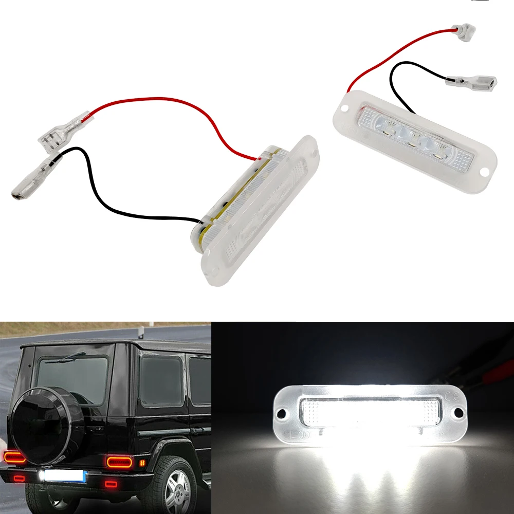 

2X LED License Number Plate Lights For Mercedes Benz W463 G-Class G500 1990-2008 G55 AMG 2003 2004 2005 2006-2011 G550 2009-2012