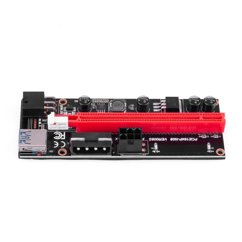 6Pcs Riser PCI-E VER009S USB 3.0 1X To 16X Avec Câble SATA - Carte Extender Pour Mining