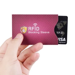 도난 방지 신용 카드 홀더, NFC 비접촉식 카드 보호 슬리브, 알루미늄 호일 RFID 차단 보호기, 5 개