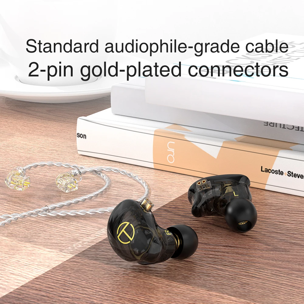 Наушники TRN ST2 HIFI 1BA + 1DD, гибридные басовые наушники-вкладыши с монитором, спортивные шумоподавляющие наушники для Kirin BAX EMA