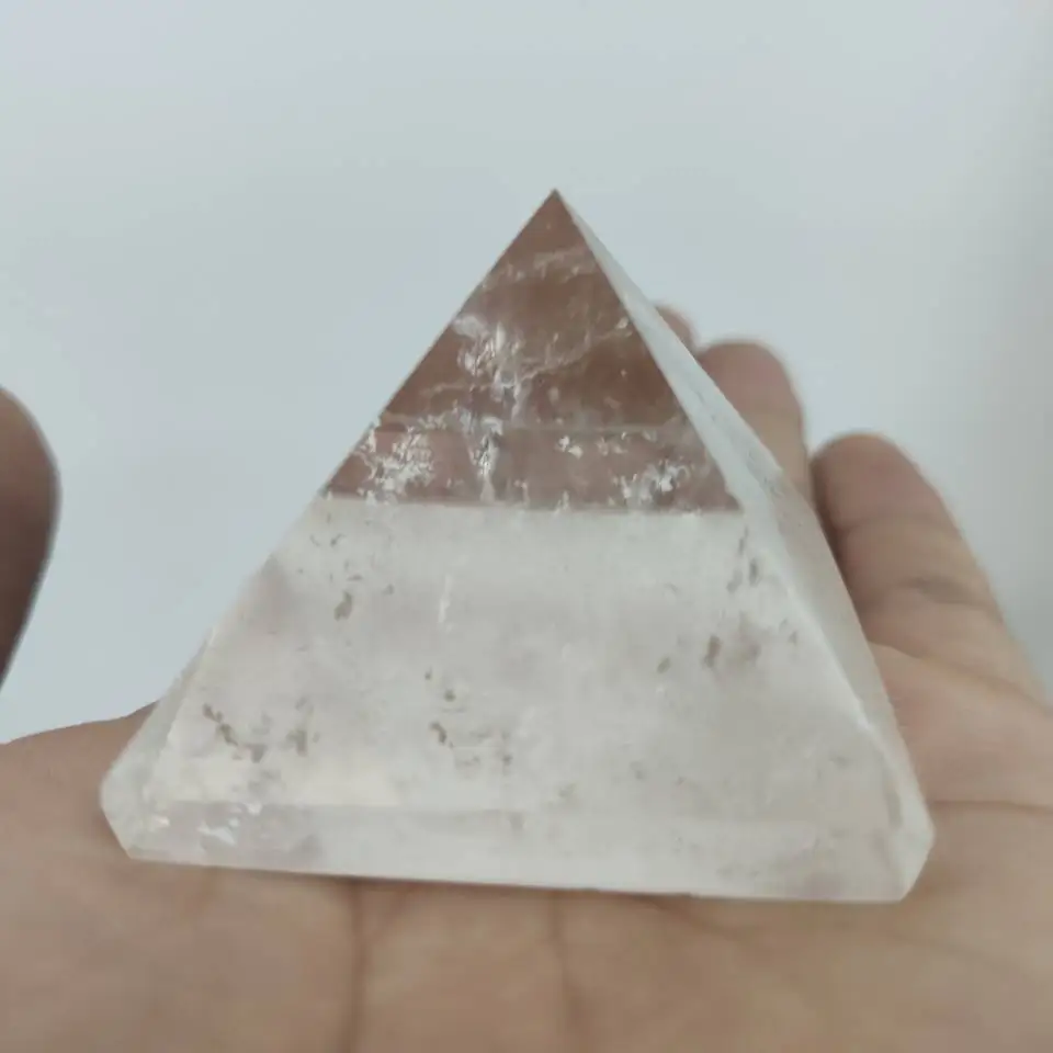 Natural Transparent Quartz Crystal Pyramid Clear Reiki Healing Natural white crystal Pyramid raw stone polishing