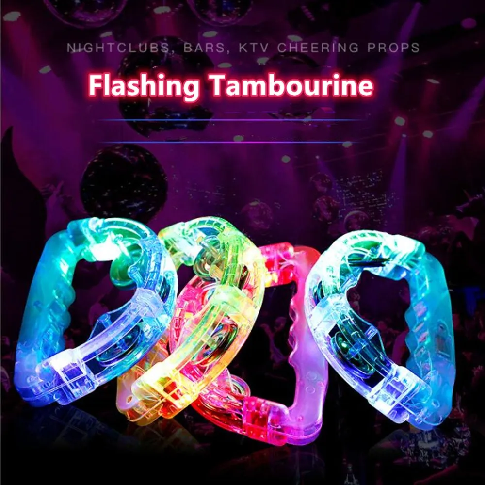 Flashing Tambourines For Kids LED Noisemakers LED Light Up Sensory Shaking Toy For Sporting Events Wedding Birthday Parties