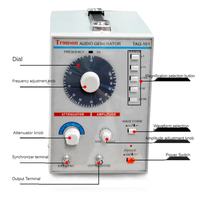 TAG-101 Low Frequency Function Generator, Digital Signal Generator, Audio Function, Measurement 10Hz-1MHz AC 100-240V