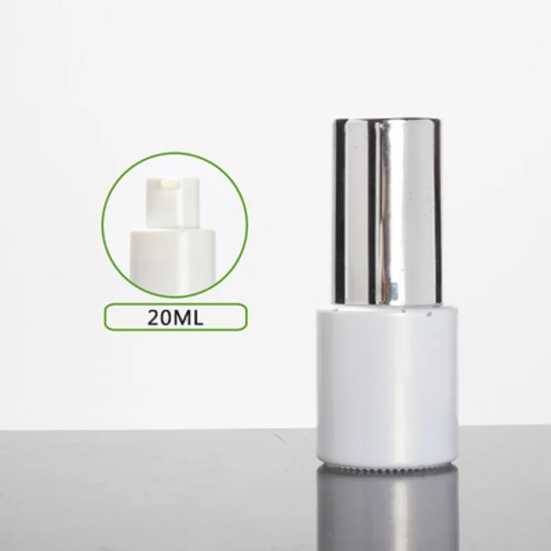 

20ml frosted/green/blue/white glass bottle shiny silver lid for serum/lotion/emulsion/foundation skin care cosmetic packing