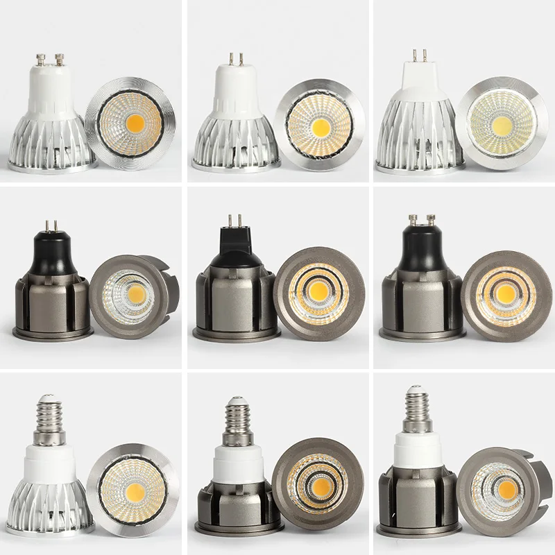 1pcs Super Bright GU 10 Bulbs Light Dimmable Led 85-265V 9W 12W 15W GU10 COB LED lamp light GU10 e14 e27 b22 led Spotlight