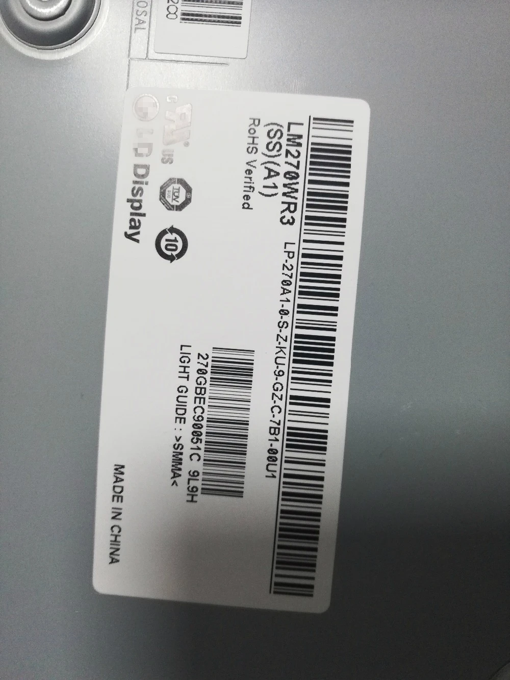 Imagem -03 - Painel Lcd Ips Original 27ud68 Dell Inspiron 27ul650 27ud68 27ul650 lg 27ul68 Lm270wr3 Ssa1 Ssb1 Ssc1 Ssc2 Novo
