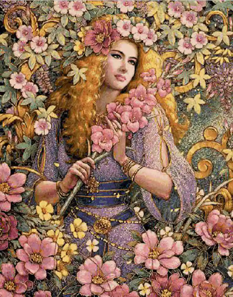 

Plant Flower Girl Maid lady Beautiful Embroidery Needlework 14CT Unprinted Cross Stitch Kits DIY Art Handmade Home Decor