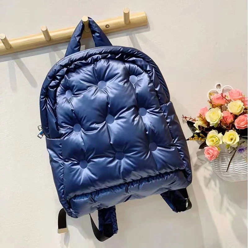 

iPinee Women Backpack New Winter Space Pad Cotton Feather Down Bag Fashion Space Cotton Travel Backpack Mochila