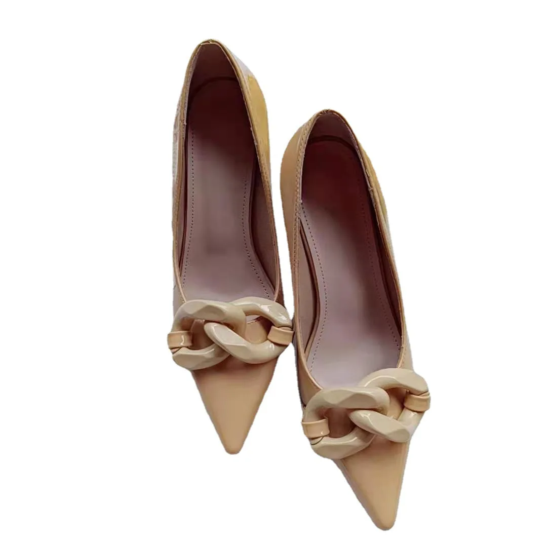 New Spring Sexy Pointed Toe Thin Heels Woman Pumps Fashion Shallow Dress Sandals Women Office Work Ladies Shoes Slides