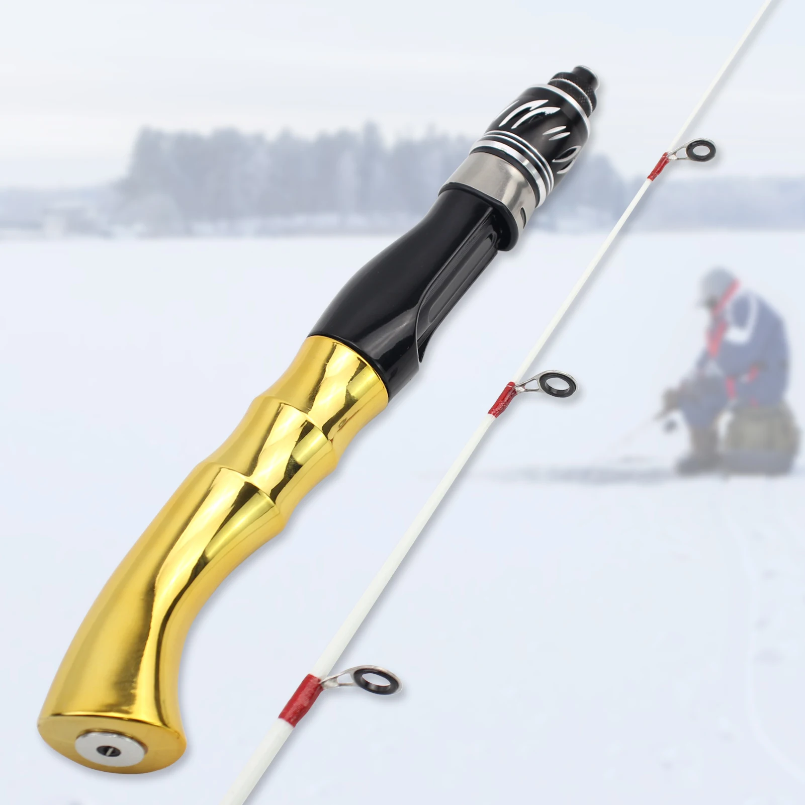 NEW 62cm Ice Fishing Rod Winter Fishing Pole Fishing Rod blue Silver Golden Spinning outdoor Handle bent Soft tips carp rod