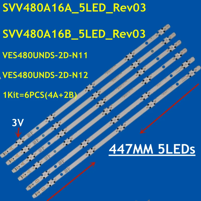 LED Backlight Strip For 48VDLM17 JL.D48051330-078HS-C JL.D48051330-078AS-C 48SCF7620 48FD7300 TX-48DS352E DLED48287 LT-48C780