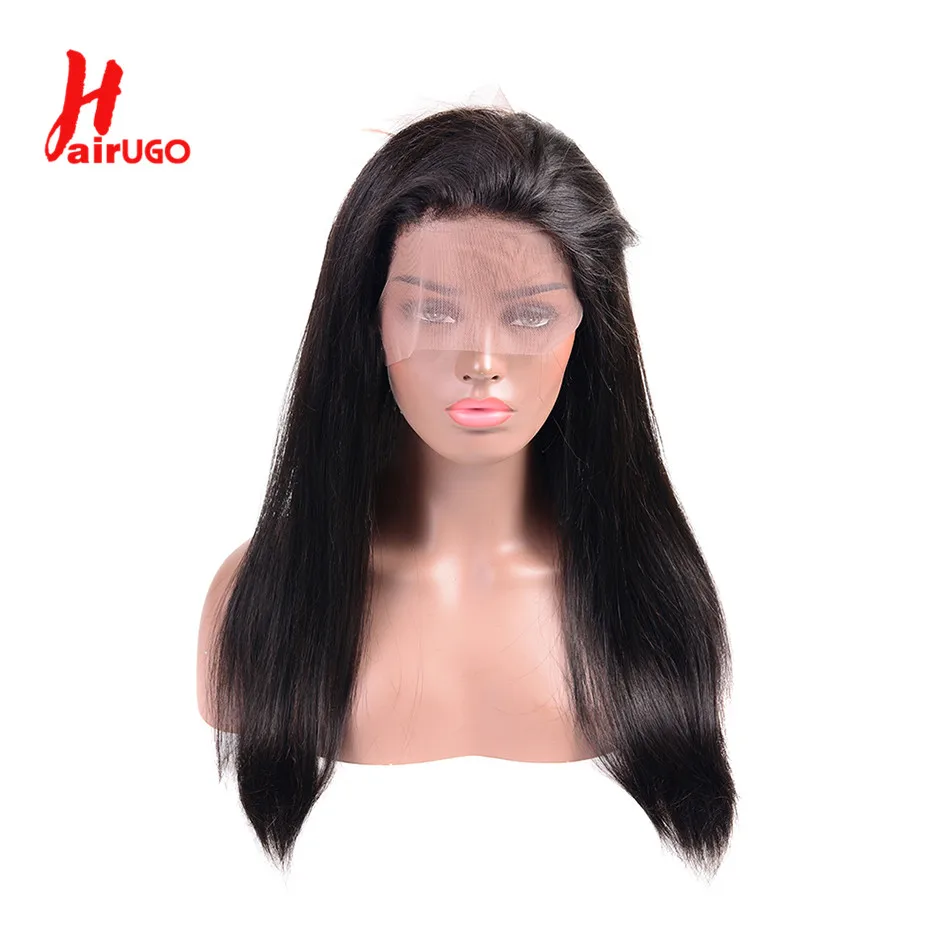 360 lace frontal closure Brazilian Remy Straight Human Hair Lace Frontal 100% Human Hair Natural Color Transparent Lace HairUGo